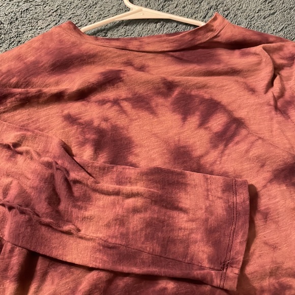 PINK Tie Dye Long Sleeve Crop - Picture 2 of 5